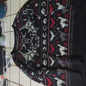Midnight Hour Black cats and bats Christmas sweater
